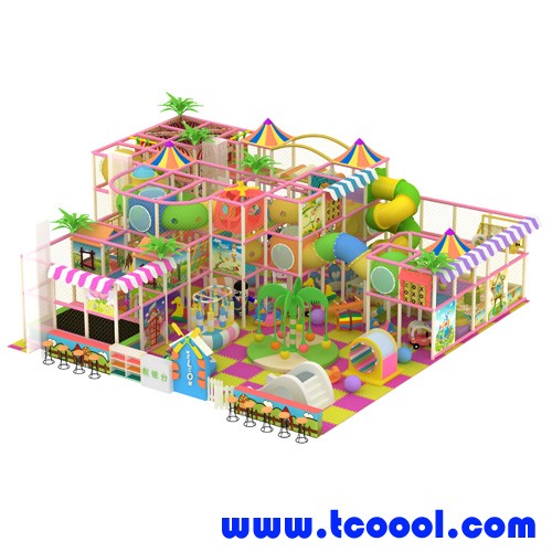 Tincool Amusement Colorful Theme Indoor Playground Kids Playroom Playground Equipment with Activites Like Slide Ball Pool Ride