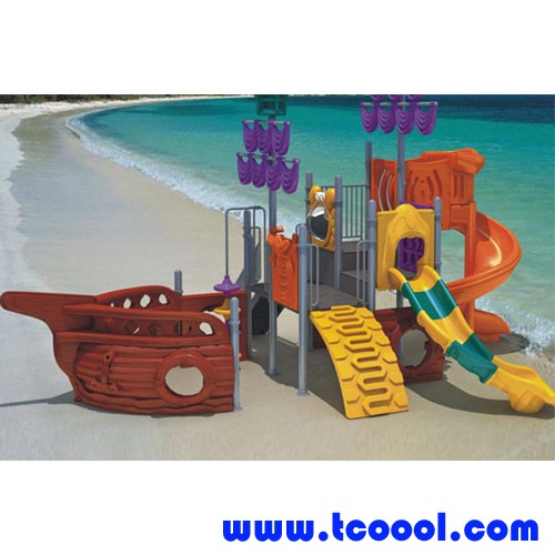 Tincool Amusement Plastic LLDPE Galvanized Pipe Pirate Ship Outdoor Playground Amusement Park
