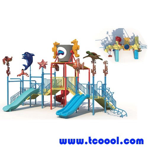 Tincool Amusement Water Park Children Play Area with Slide and Spray