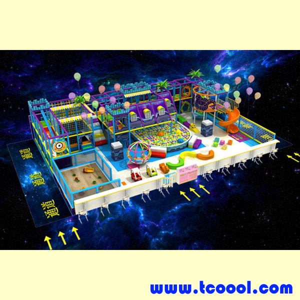 Tincool Amusement Children Indoor Soft Playground with Slide Ball Pool Trampoline 